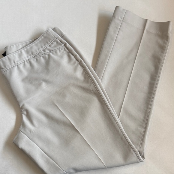 White House Black Market Light Gray Straight Leg Pants - Sz 10 - Picture 2 of 5